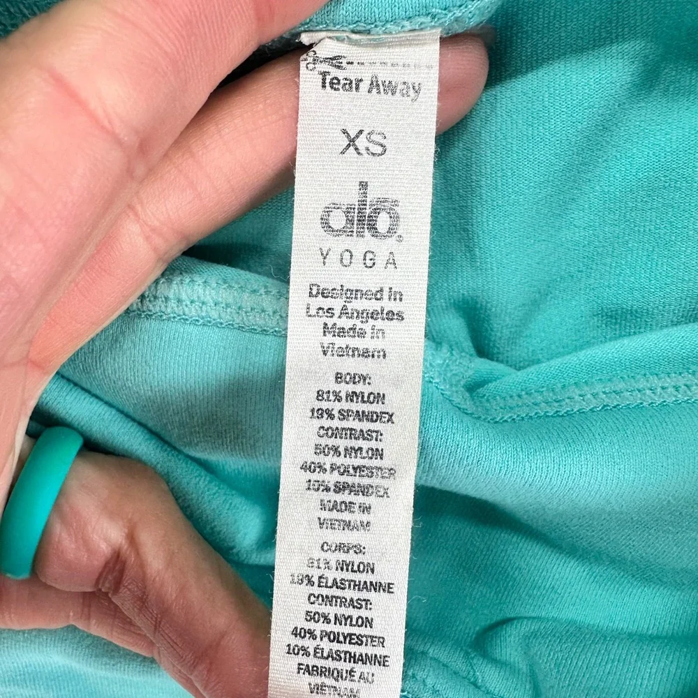 Alo Yoga Goddess Ribbed Ruched Leggings Womens XS Gray‎ Blue Dance Full Length